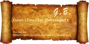 Gavrilovits Bernadett névjegykártya